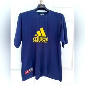Adidas Vintage t-shirt in navy blue Performance tag Basketball Rare find men XL
